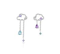 LIXSAZSE 1 Pair Women Cloud Rhinestone Earrings Portable Party Simple Design Stud Earring Steel Ear Decoration Jewellery Gift