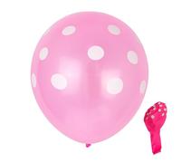 LIXSAZSE 100 Pieces Polka Dot Balloons Light-weight Wave Point Balloon Colorful Arrangement Photo Props Birthday Celebration, Pink/White Dot