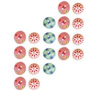 LIXSAZSE 100 Pieces Wooden Buttons Colorful Floral Print Scrapbooking Fasteners Home Use Button for Sewing Crafting Supplies