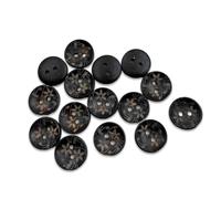 LIXSAZSE 100 Pieces Wooden Buttons Two Hole Flower Painting Bowl Shape Scrapbooking Sewing Supplies DIY Crafts for Crafting, Black