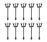 LIXSAZSE 10pcs Model Street Garden Lights Outstanding Choice For Diorama Architecture Landscaping Layout Featuring White LED Lamppost Garden Street Layout LED Courtyard Double Lights