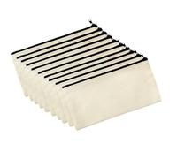 LIXSAZSE 10pieces Stationery Bags with Plenty of Room for All Your Supplies Lightweight Cloth Stationery Boxes Hand Drawn Bags, Beige+Black, 12 * 21cm