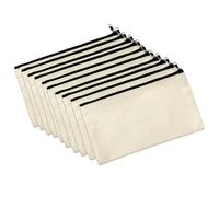 LIXSAZSE 10pieces Stationery Bags with Plenty of Room for All Your Supplies Lightweight Cloth Stationery Boxes Hand Drawn Bags, Beige+Black, 11 * 18cm