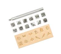 LIXSAZSE 12pcs Premium Leather Craft Working Saddle Making DIY Tools Carving Metal Stamps Set, Animal and Plant