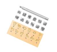 LIXSAZSE 12pcs Premium Leather Craft Working Saddle Making DIY Tools Carving Metal Stamps Set, Chinese Zodiac