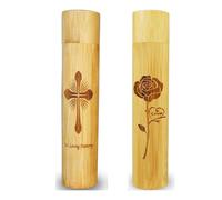 LIXSAZSE 2pcs Urn Small Capacity Scatter Tubes Life and Flower Pattern Ashes Urns Wood for Sturdiness, Finish, Easy to Carry for, Set 2