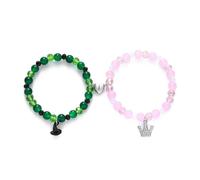 LIXSAZSE 2x Touch Bond Bracelets Wicked Musical Merchandise Pink Gifts Glass Long Distance Relationship Gifts Friends Merchandise