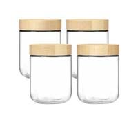 LIXSAZSE 4piece Spice Containers Storage Set Transform Kitchen Into Well-Organized Space Glass Yogurt Containers With Lids, 16oz