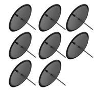 LIXSAZSE 8pcs/set Wreath Candle Holder Black Metal Candle Plate Christmas Plastic Holders For Iron Spike, A 8CM