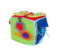 LIXSAZSE Activity Cube Busy Board Toys For Kids Learning Dress Skills Soft Blocks Buckle Zipper Tie Shoe Fun Engaging Educational Play Soft Blocks With Clothes Buckle Zipper Tie Shoe