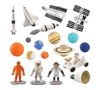 LIXSAZSE Aerospace Models Educational Game Toy Miniature Figures Playset Gift For Space Lovers With 19pcs Accessories Action Figures Pretend Play Accs Educational Game