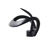 LIXSAZSE Basin Faucet with Not Easy to Spill Water Discharge Excellent Craftsmanship and Convenient Installation Waterfall Faucet, Black