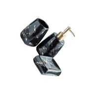 LIXSAZSE Bathroom Soap Dish Tumbler Holder and Lotion Dispenser Accessories Set Stylish Marble Look for All Spaces Counter Countertop Resin Bathroom Kit Accessories