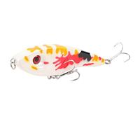 LIXSAZSE Big Fish Bait Fishing Lure with 2 Hook 18cm 55g Coating Top Crankbait Vib Trolling Tackle for Saltwater Pike Bass, White orange stripe