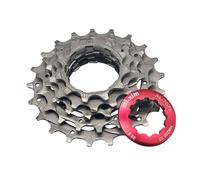 LIXSAZSE Bike Freewheel 5 Speed Cassette Accessory Lightweight Performance Upgrade 11-13-15-18-21T Compact Fit Bicycle Cassette Flywheel Accessory Replace Parts, Red, 8.6x8.6x2.2cm