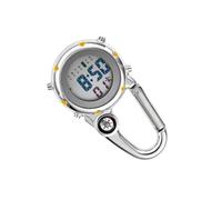 LIXSAZSE Carabiner Clip Watches Sport Hook Clock Electronic Luminous Fob Nurse Watch Temperature Display Clocks Hospital, Yellow