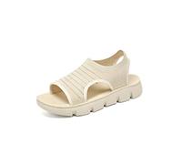LIXSAZSE Casual Mesh Sandals For Women Soft Insole And Lightweight Barefoot Sandals Woman In Summer Fashionable Womens Shoes, G-YW179beige,boxed, 39