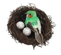 LIXSAZSE Charming Artificial Feathers Garden Sculpture Handcrafted Birds Figurines Each Nest And Bird Is Not Completely Identical Outdoor Garden Ornament Lawn