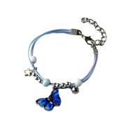 LIXSAZSE Charming Bracelet For Women Made Of Wont Break Easily Alloy For Female Fashion Pendant Couple With Beautiful Buckle Tail, 312A Blue, 1