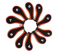 LIXSAZSE Charming Golf Irons Head Cover Waterproof Neoprene Offering Superb For Golf Riders MaterialThe Club Headcover Is Made Of Neoprene Accessories Sleeve, Orange and Black, 21x16x7cm