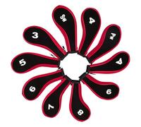 LIXSAZSE Charming Golf Irons Head Cover Waterproof Neoprene Offering Superb For Golf Riders MaterialThe Club Headcover Is Made Of Neoprene Accessories Sleeve, Red and Black, 21x16x7cm