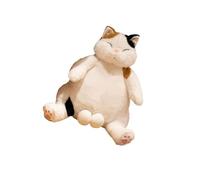LIXSAZSE Charming Stuffed Cat Baby Sleeping Hugging Plush Doll Decor Dolls Kawaii, Brown White 35cm, 35-45cm