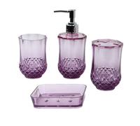 LIXSAZSE Chic Bathroom Decor Set Toothbrush Cup Soap Dish Lotion Dispenser Hotel Soap Dispenser Bathroom Accessories Set Acrylic