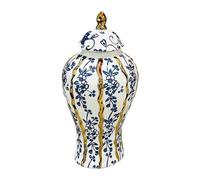 LIXSAZSE Chic Ceramic General Jar Vase Elegant Porcelain Ginger Jar With Lid Organizing Kitchen Spice Collection Porcelain Ginger With Lid Ornament Chinese