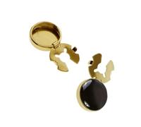 LIXSAZSE Classy 2 Pieces Men Cufflinks Suit Decors Formal Event Button Covers Men Gift, Black, 17.5mm Diameter