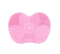LIXSAZSE Cleaning Mat Portable Silicone Foldable Cosmetic Brush Scrubber Pad Brushes Gadgets Plate Board Women Household, pink