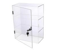 LIXSAZSE Clear Lockable Display Cabinet For Collectibles Acrylic Showcase Office Or Home Decor Options Offering Clearer View Of Favorite Collectibles. Overall (30cmx15cmx40cm/11.81inch X 5.91inch X