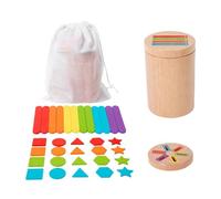 LIXSAZSE Color Shape Sorting Toy Encourages Interaction And Learning While Developing Early Recognition Skills Through Play Color Shape Sorting Toy Wooden Activity Center, Style A