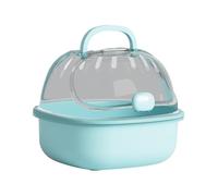 LIXSAZSE Compact Hamster Travel Carrier Cage Convenient Small Animal Carrier Cage With Water Bottle Outdoor Adventures Hamster Travel Transparent Portable, blue, 20x18x16cm