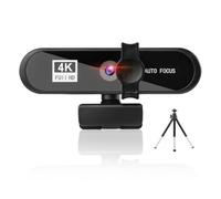 LIXSAZSE Computer Webcam USB Online Meeting Conference Adjustable PC Camera Web Cam Camcorder Live Streaming Video Call, Black, 4K