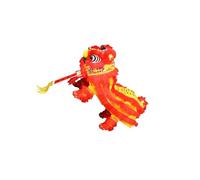 LIXSAZSE Creative Chinese Marionette Lion Toy With String Parties Multicultural Projects Fun Hand Puppet For All Ages Handmade Decoration Arts For Women Men Girls Boys, Yellow Red, 38x20cm