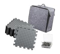 LIXSAZSE Creative Foam Knitting Board with Grids for Innovative Knitting Positioning and Crochet Accessories Tool Equipment Crochet Board for Blocking Square, Gray, mat 32x32cm