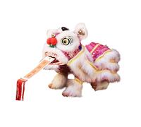 LIXSAZSE Dancing Lion Toy Puppet Creative Fun Handcrafted Symbol Of Fortune Gift For Kids Adults Enjoying Festival Atmosphere Handmade Decoration Arts For Women Men Girls Boys, Pink White, 38x20cm