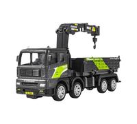LIXSAZSE Diecast Construction Vehicle Toy Metal Model Car Enriching Educational Playtime With Sturdy And Fun Features Alloy Car Model Construction Vehicle Educational, Black, Green, Crane Dumper