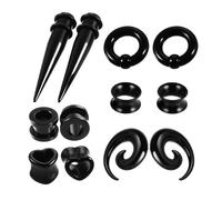 LIXSAZSE Distinctive Fashion Ear Tapers Set 12 Pieces Acrylic Gauges Stretching Exceptional Unique Jewelry Gift Selection Ear Piercings Jewelry Actrylic Tapers Sets