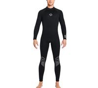 LIXSAZSE Diving Suit Neoprene High Efficiency Cold Proof Zipper Closure Breathable Skin Friendly Swimsuits Easy to Wear Wetsuit, Men Black, 3XL