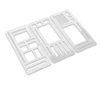 LIXSAZSE DIY Diary Art Planning Team Favorite Portable Ruler Stencils Drafting Tools 3-Pack And Easy To Carry. Is Favorite, Template C