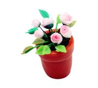 LIXSAZSE Dollhouse Potted Plants Mini Dollhouse Potted Plant Flower Model Crafting Stunning Visuals In Play Environments Miniatures 1/6 1/12 Scale Accessories , pink flowers , 3x3.5cm