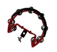 LIXSAZSE Drum Set Hi Hat Reliable For Singing Dance Adult Kids Hand Held Percussion Tambourine Bell Essential Hi Hat Tambourine Is Made Of Stainless Steel Foot Percussion, red, 24.5x20x5cm