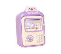LIXSAZSE Dynamic Piggy Bank ATM for Kids with Password Code Lock Engaging Activity Promoting Savings and Responsibility Electronic Piggy Bank for Kids Toy ATM Money, Violet, 14.5x11.5x25cm