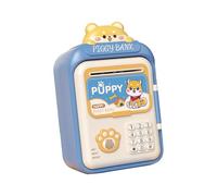 LIXSAZSE Dynamic Piggy Bank ATM for Kids with Password Code Lock Engaging Activity Promoting Savings and Responsibility Electronic Piggy Bank for Kids Toy ATM Money, Blue, 14.5x11.5x25cm