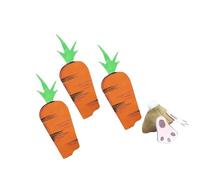 LIXSAZSE Easter Garden Ornaments Ground Insert Decoration Fine Details And Craftsmanship Cartoon Bunny Carrot Statue Is Made With Fine Workmanship And Vivid Details, 1 Bunny 3 Carrots