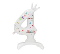 LIXSAZSE Easy Inflation And Deflation - White Digital Aluminum Film Balloons For Hassle-free Party Decor And Beautiful Spherical, Number 4