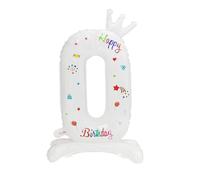 LIXSAZSE Easy Inflation And Deflation - White Digital Aluminum Film Balloons For Hassle-free Party Decor And Beautiful Spherical, Number 0