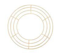 LIXSAZSE Easy to Metal Wire Wreath Frame Décor with Versatile Metal Base for Hanging Wreath Rings Christmas Flower Frames Valentines. Wire Frame for Crafts, Gold, 35cm
