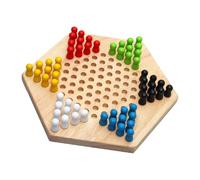 LIXSAZSE Educational Wooden Checkers Game Promoting Parent Child Interactive Play Enhances Strategic Planning Skills Chinese Draughts Hexagonal Board Game Toy Checker
